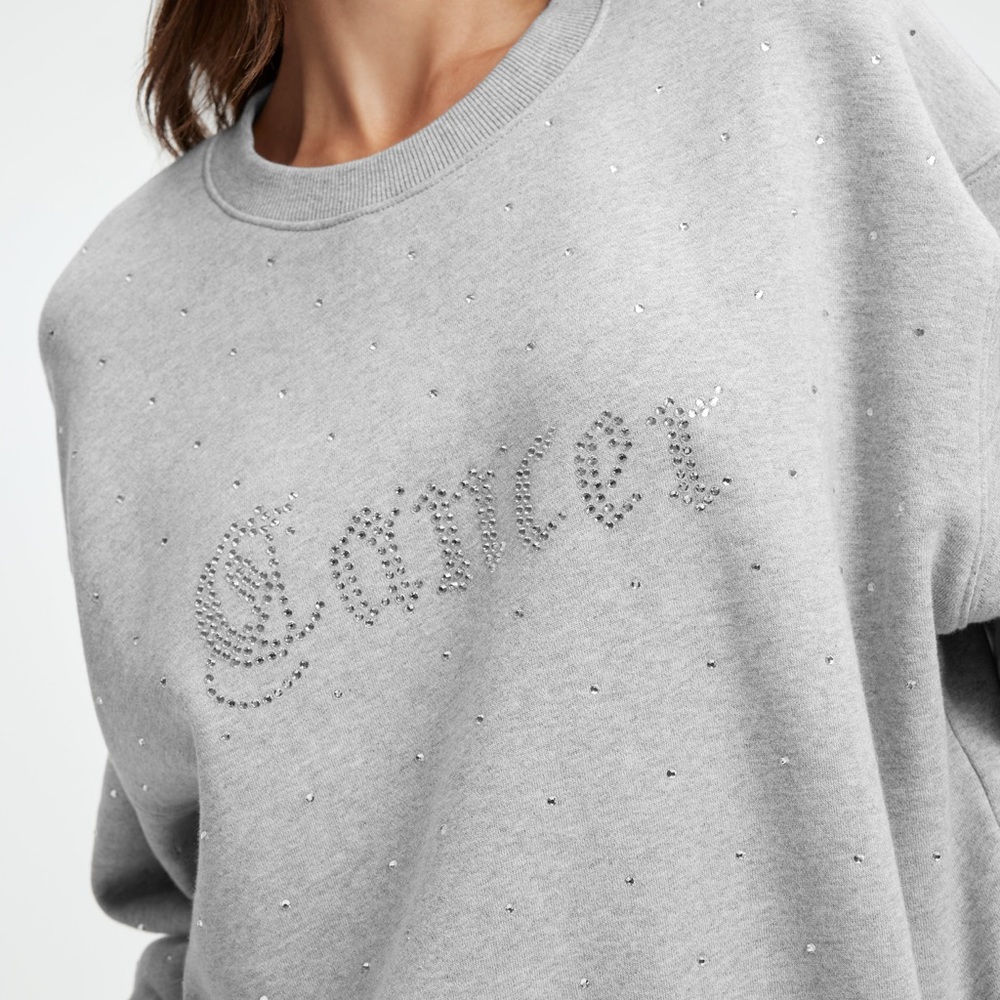 GOOD AMERICAN CANCER BOYFRIEND SWEATSHIRT GREY L